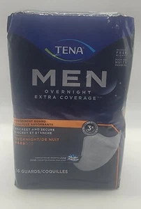 TENA - 16 COUNT MENS ABSORBENT GUARDS - SUPER ABSORBENCY - DISCREET SECURE NEW - Picture 1 of 9