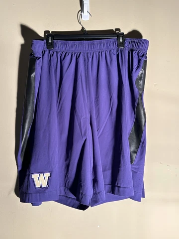 Nike Dri-Fit University of Washington Huskies NCAA Mens Purple Black Shorts 4XL Cover
