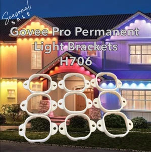 10pk Govee Permanent Outdoor Lights - Mounting Brackets for Pro Series - Black - Picture 1 of 3