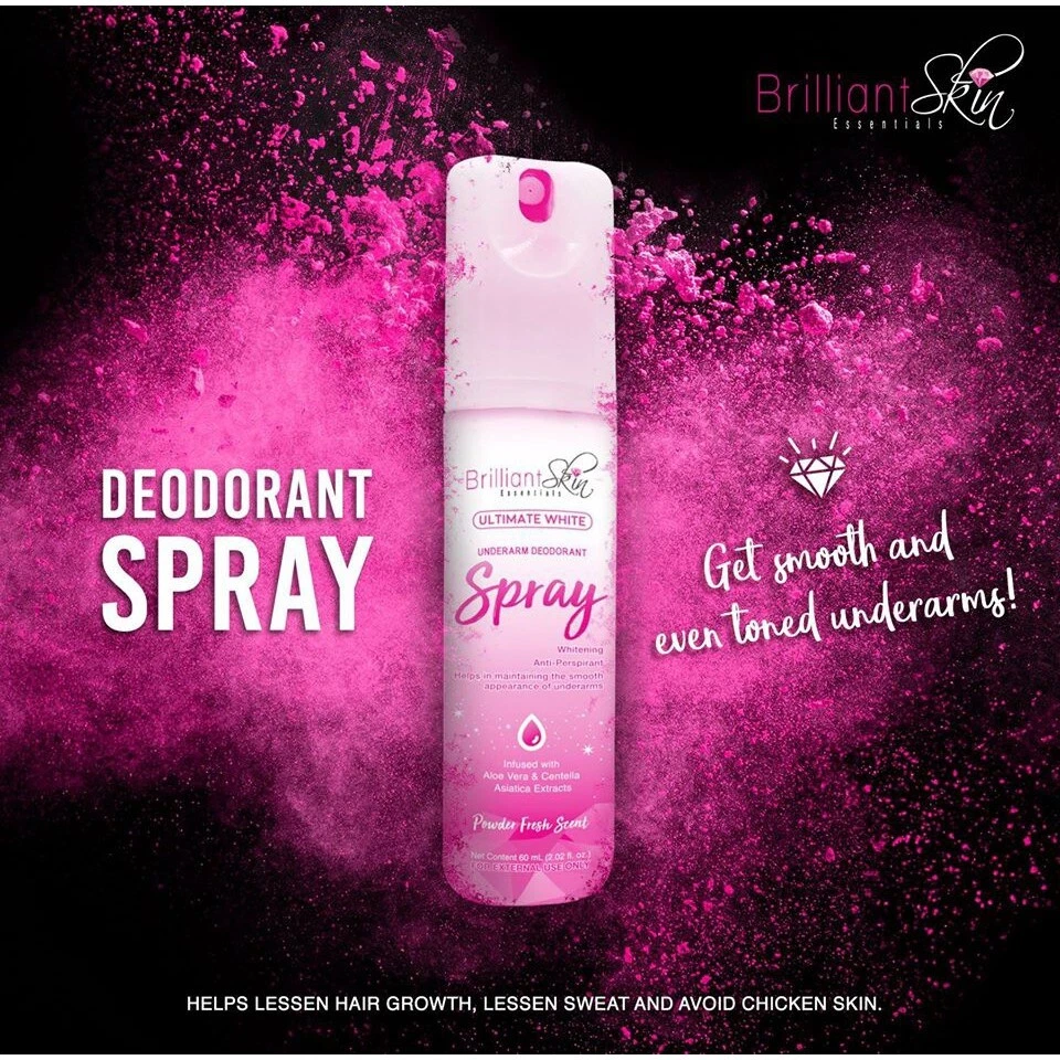 1 x Brilliant skin Ultimate Underarm Deodorant SPRAY Whitening &Anti Perspirant