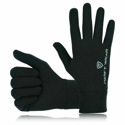 Touchscreen Ladies light weight Liner Thermal  Running gloves Black Size XS To L - Image 1 of 4