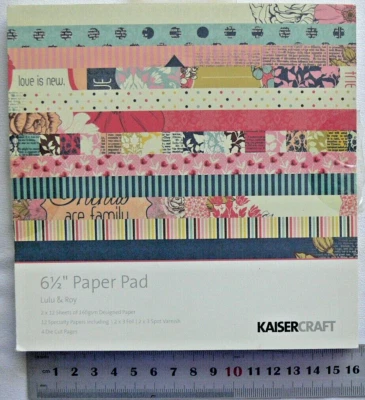 LULU & ROY 6.5 Paper Pk 12 Designs + 6 Speciality S/S x 2ea; 4 Die Cut =40Pages - image 1 of 4