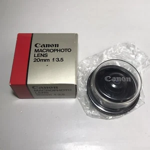 *NEW IN BOX* Canon Macro Photo 20mm f/3.5 Lens w/ FD Mount Adapter - Picture 1 of 8