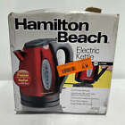 Hamilton Beach Electric Kettle Fast Heating Cord-Free Serving 1.7 Liter  Red