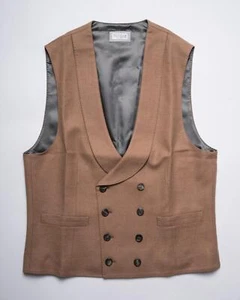 Chaleco chaleco de cachemira Brunello Cucinelli $1,975 nuevo con etiquetas camello beige lana 50 IT M - Imagen 1 de 5