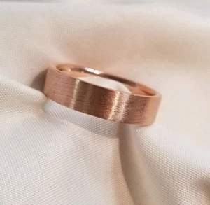 Mens 14k Rose Gold 6 mm satin finish comfort fit wedding band size 11 3/4 - Picture 1 of 4