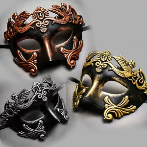 Mascarada Veneciana Para HOMBRES Pintado a Mano Hágalo Usted Mismo Guerrero Fiesta Baile de graduación Máscara Negra - Imagen 1 de 4