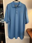 Greg Norman Shirt Mens XL Blue Play Dry Short Sleeve Polo Golf XL