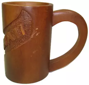 Vintage HAWAII geschnitzter Kaffee Souvenir Becher mit Kokosnussbaum - Bild 1 von 6
