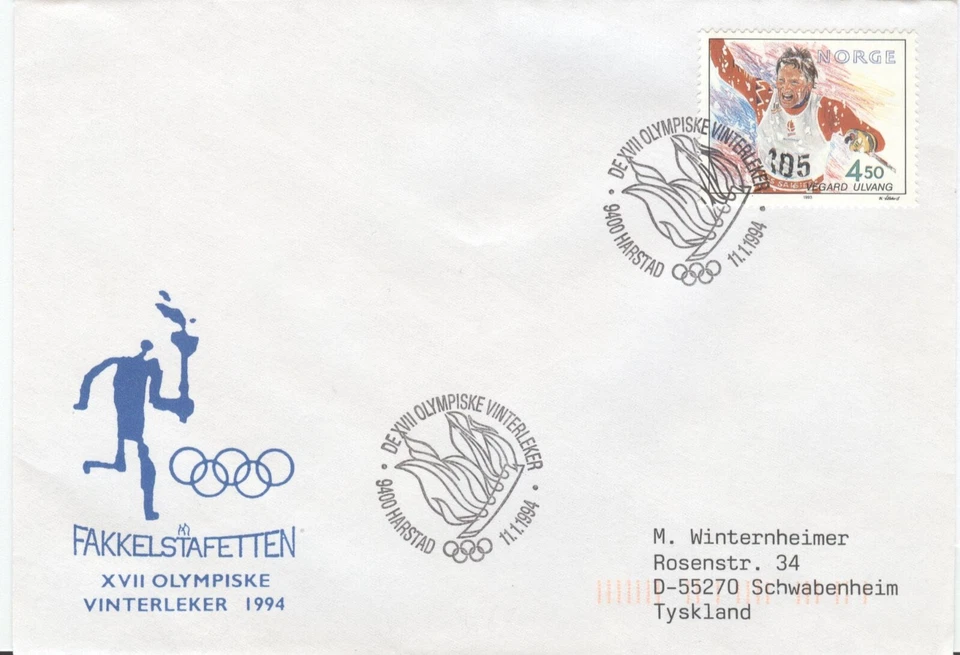 Norway Olympic Games Lillehammer 1994 Torchrelay Harstad 11.1.1994 - Image 1 of 1
