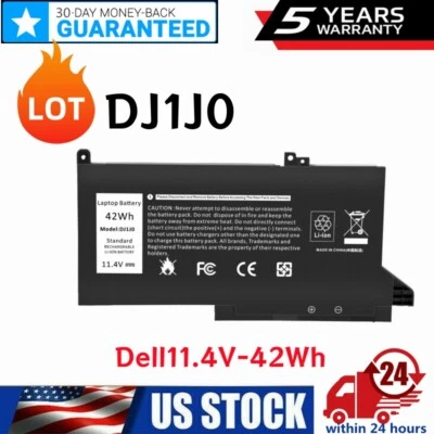 COOLGO Lot 1-30 Battery DJ1J0 For Dell Latitude 7280 7290 7380 7390 7480 7490 3Cells