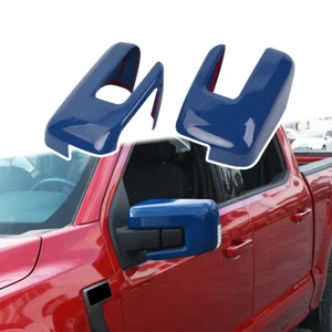 Marco de embellecedor de cubierta de espejo retrovisor lateral para Ford F150 2021-2023 azul con intermitente - Imagen 1 de 12