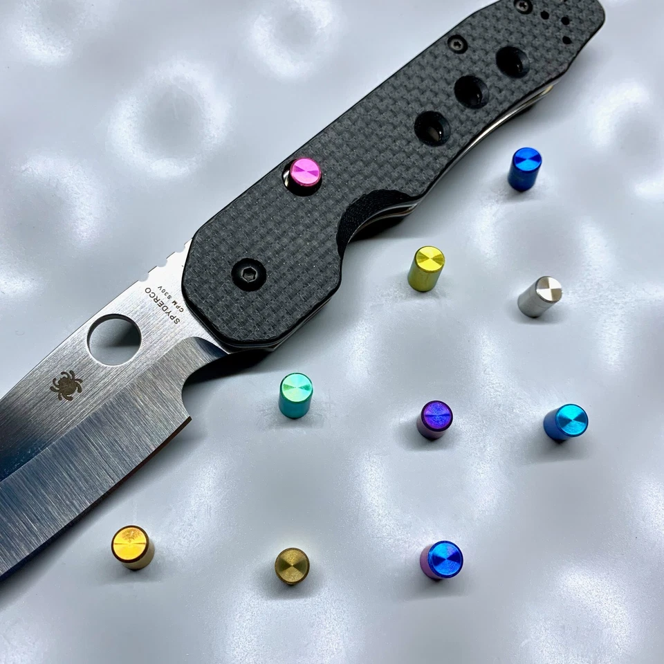 BLADESWELOVE Titanium Replacement Button (NO KNIFE) for Spyderco Smock C240CFP in 11 colors