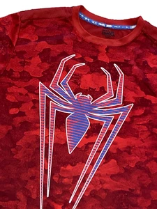 Marvel Spiderman Shirt Mens Size Medium Short Sleeve Red - Picture 1 of 4