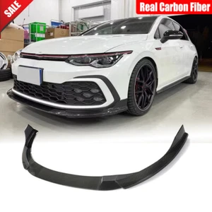 For Volkswagen VW Golf 8 GTI MK8 21+ Real Carbon Fiber Front Bumper Lip Splitter - Picture 1 of 12