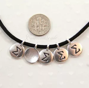 TierraCast Griechisch Sigma Buchstabe Charms, Antik Versilbert, 5 Stück, 8612 - Bild 1 von 2