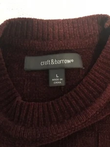 Croft & Barrow Herren Gr. LG rot Pullover EUC Langarm Vintage warm bequem - Bild 1 von 12