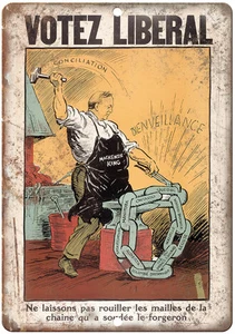 Vote Liberal RARE Political Party Poster 12" x 9" Reproduction Metal Sign - Picture 1 of 1