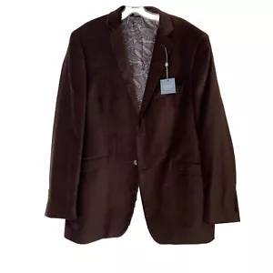 $175.00 NUEVO CON ETIQUETAS Chaqueta Madison Morden Fit Hombre Talla 42L Marrón Forro Paisley! Ventilado - Imagen 1 de 14