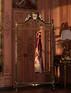 1/6 Scale Miniature Copper Vintique Clothes Rack/ Coat Rack for Dollhouse - Picture 1 of 4