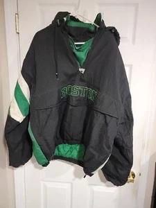 Vintage 90s Boston Celtic Starter Hooded Pull Over Jacket NBA men XL RARE - Picture 1 of 7