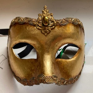Halloween Carnival Mask Mardi Gras Venice Italy Sí Lucia Imports Paper Mache - Picture 1 of 12