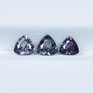 1.00 ct BEST GRADE LUSTER / NATURAL FANCY SPINEL - 3 Pcs Trillion Cut Gems Video - Picture 1 of 2