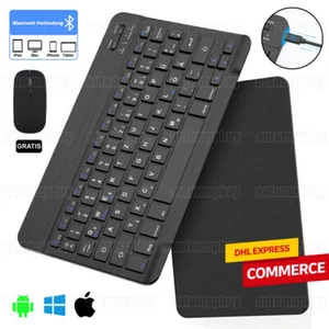 Tastatur Funk Maus Wireless Kabellos Keyboard Bluetooth PC iOS Layout Deutsch - Bild 1 von 15