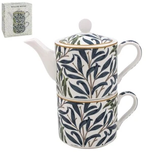 Tea for One William Morris Willow Bough Green Tea-4-1 Tea Pot & Mug Stacking - Picture 1 of 1