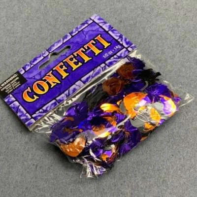 Confeti de Halloween gato negro púrpura murciélago Jack-O'-Lantern Foto 1 de 3