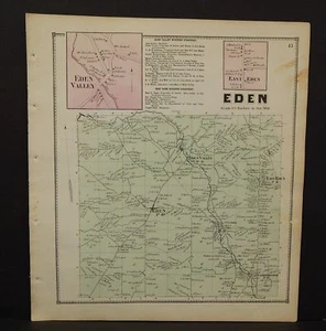 Mappa contea di New York Erie Eden Township c1866 W12#07 - Foto 1 di 1