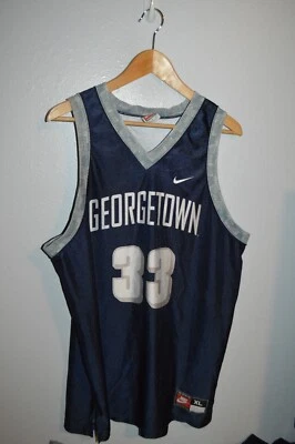 Camiseta deportiva vintage Nike Team auténtica Georgetown Hoyas Patrick Ewing #33 talla XL azul Foto 1 de 4
