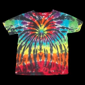 Organic Tie Dye Child T-Shirt Large 12 Rainbow Spider Hippie Tye Dyed Fair Trade - Picture 1 of 1