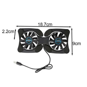 Foldable Low Noise USB Powered 2 Fans Cooling Pad Slim V5I2 Cooler C0U6 Q3D7 - Afbeelding 1 van 7