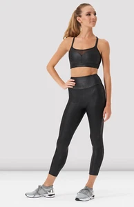 Bloch Dance Ladies Full Length Leggings Faux Leather, P0528, Black, Small UK 8 - Picture 1 of 3