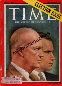 1956 Time November 12 - Eisenhower and Nixon win all but 7 states; War in Egypt - Picture 1 of 1