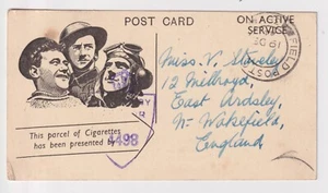 WW2 Army Navy Air Force Cigarette Parcel Card - Field Post On Active Service - Picture 1 of 3