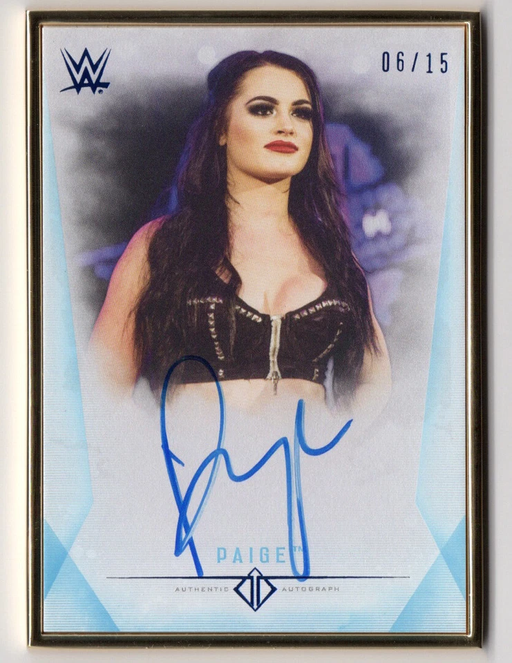 Paige 2019 Topps Transcendent WWE Framed Autograph Card Auto Blue /15 - Image 1 of 1