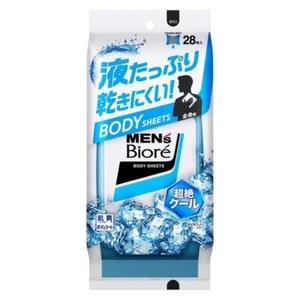 Men's Biore Body Sheet for Whole Body super cool 28 sheet Lots of liquid - Picture 1 of 6