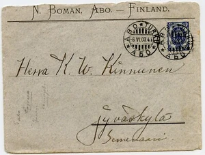 Cubierta publicitaria de carpintería de vapor N. Bomans suscripción, Finlandia, Rusia 1903 - Imagen 1 de 2