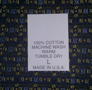 LOT OF 100 WOVEN LABELS CLOTHING TAGS LARGE (L) Sew-On 1.5" X 1 - Picture 1 of 2