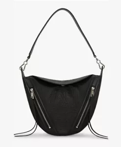 NWT Vince Camuto Wayhn Hobo Black Pebbled Leather Bag with 2 Front Zippers $228 - Picture 1 of 24