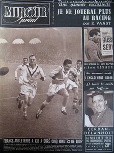 RUGBY XIII FRANCE ENGLAND PIMBLETT FOOT RACING VAAST MIRROR SPRINT 1948 - Picture 1 of 1