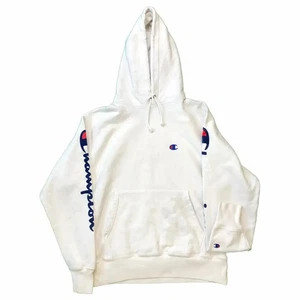 Champion Hoodie Womens Medium White Reverse Weave Pullover Hooded Sweatshirt - Picture 1 of 9