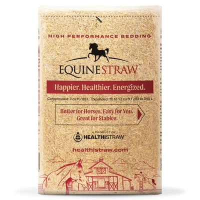 Ropa de cama de paja premium HealthiStraw EquineStraw, paca comprimida, 3 pies cúbicos Foto 1 de 4