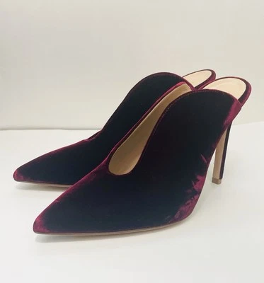 Gianvito Rossi Mula Gamuza Borgoña / 37.5 / Hecho en Italia Foto 1 de 4