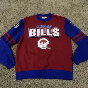 Mitchell & Ness NFL Buffalo Bills Celebration of Champions Crew Neck Adult Small - Picture 1 of 10