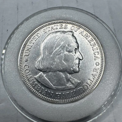1892 Colombian Exposition Silver Half Dollar Uncirculated W/ Rare Stamp Mark - Image 1 of 4