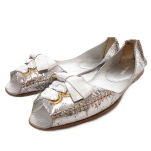 Zapatos planos Miu Miu para mujer talla 36 cuero plateado - Imagen 1 de 8