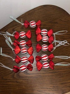 Rot & Weiß Pfefferminz Süßigkeiten Christbaumschmuck Wohndeko — 11er Set - Bild 1 von 2